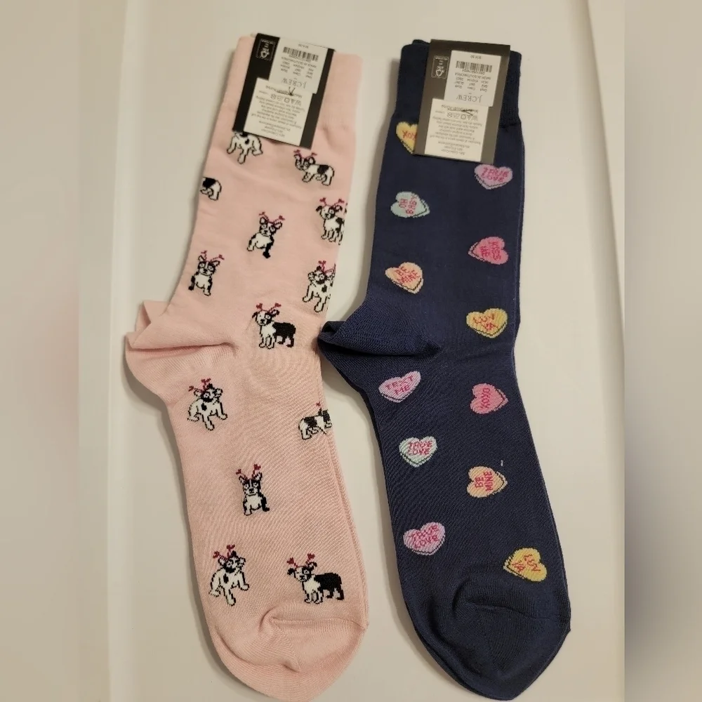 NWT J. Crew Valentine Men's Socks, 2 Pairs